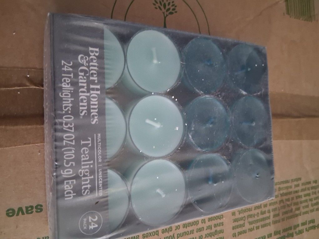 New, 24 CT. Tealight Candles, Green