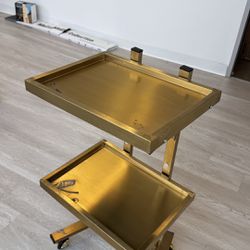 Gold Tray Trolley Beauty