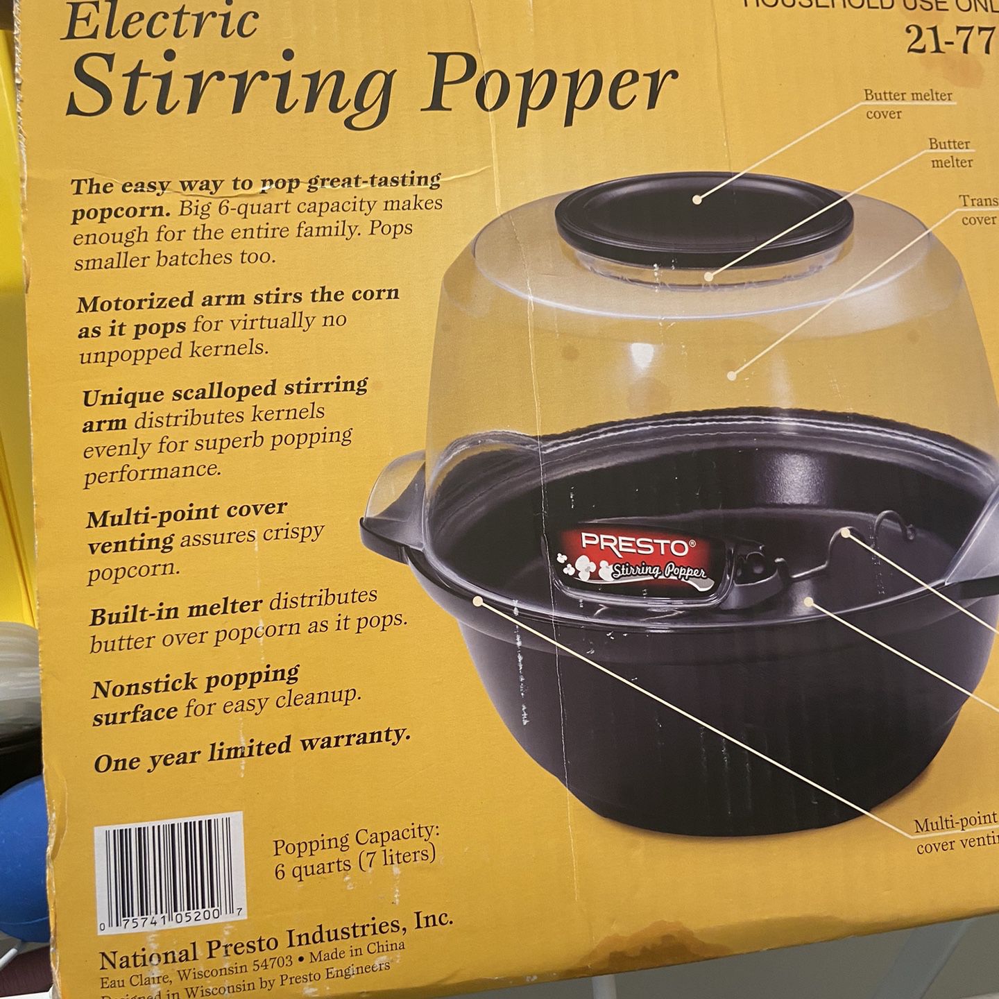 Presto Electric Stirring Popcorn Popper 