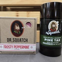Dr. Squatch - Frosty Peppermint Bar Men's Natural Soap/ Pine Tar Deodorant