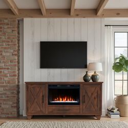 New Arrival!! Traditional farmhouse 64 " Tv console Fireplace!!