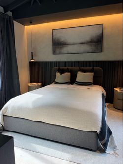 Boucle queen size bed