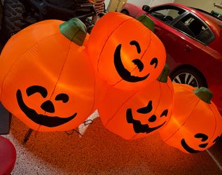 Retired Lawn Blow Up Pumpkins 