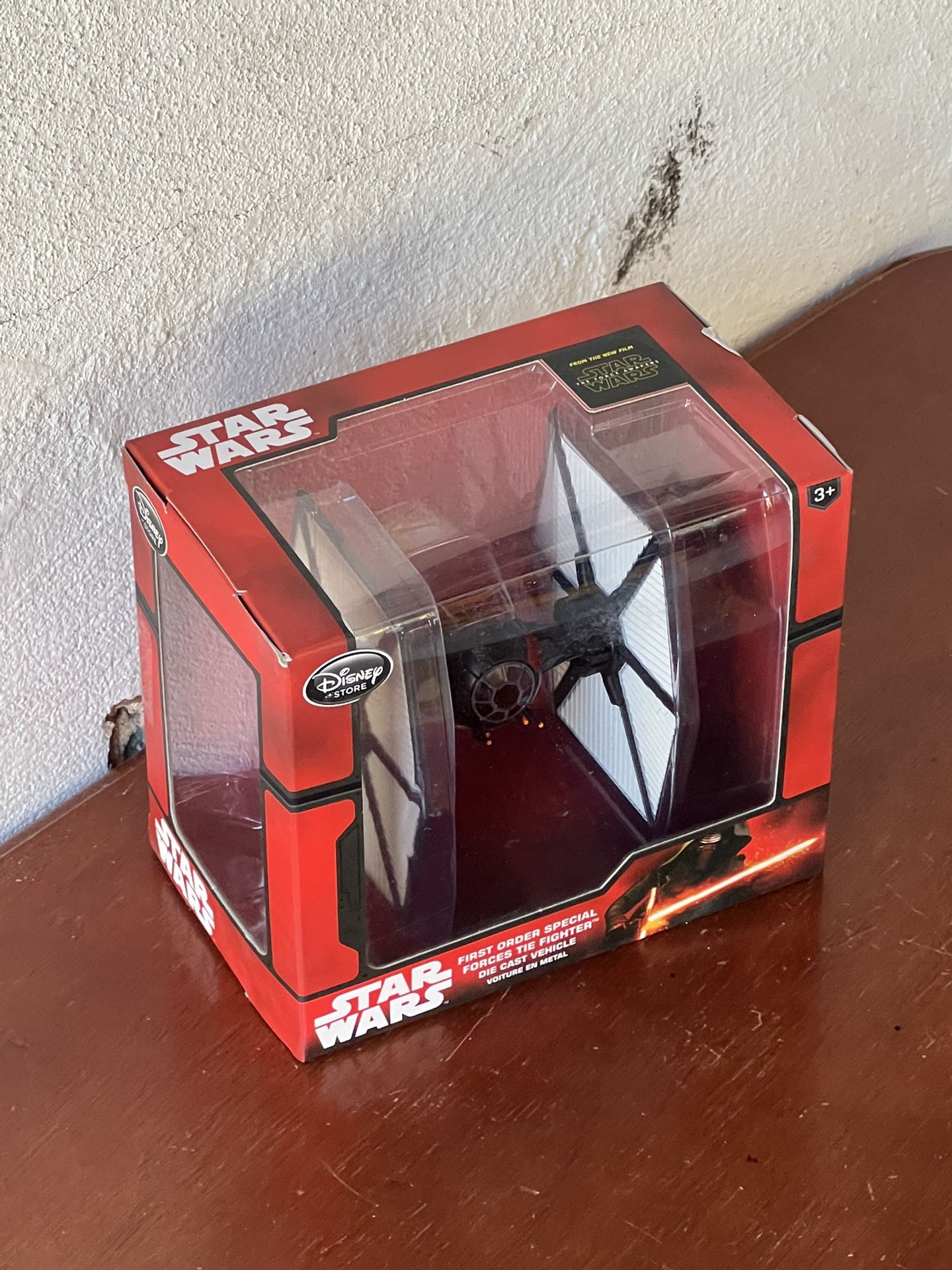 Disney Store Star Wars The Force Awakens First Order Special Forces TIE Fighter Die Cast Vehicle Model No. 4376-W