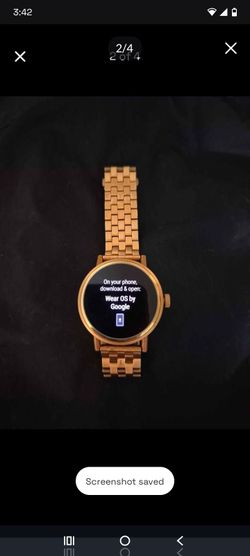Gold-Tone Wear OS Smartwatch with Metal Bracelet