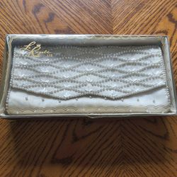 Vintage La Regale Pearl Beaded Satin Clutch Bag W/ Box – Elegant Bridal Purse