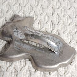 Vintage Bunny Rabbit Shaped Strapped Cookie Cutter Primitive Rustic Tin Cutter
