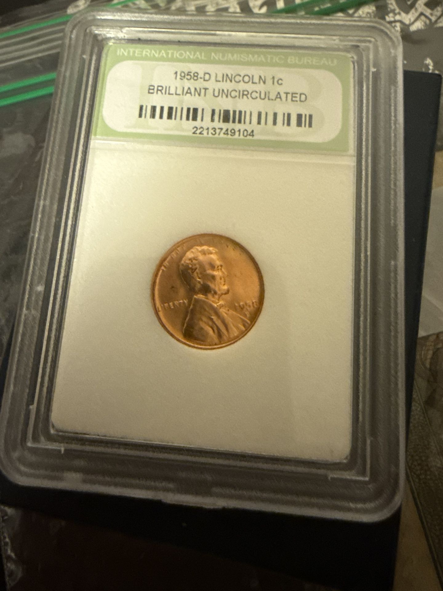 Penny Uncirculated 1958 D- Mint Mark