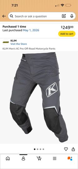 Klim  XC Pro Off-Road Motorcycle Pants size 32 Motocross Enduro