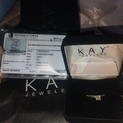 10kt White Gold Ring With 1\2ct Diamond With Authentication Card 