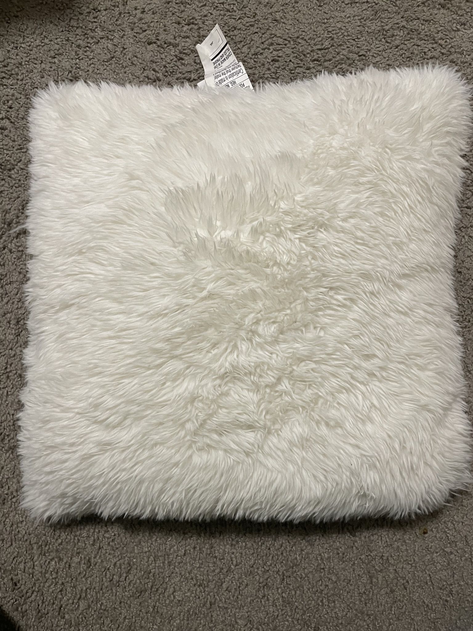 Mainstays White Faux Fur Throw Pillow