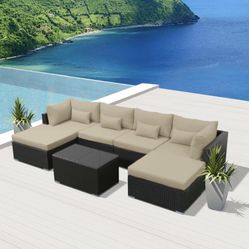 Patio Furniture Set, Outdoor Sectional Rattan Sofa Set, (Outdoor Furniture)