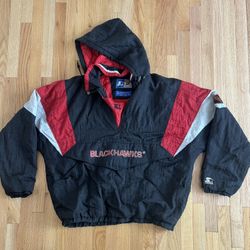 Vintage Starter Chicago Blackhawks Pullover Jacket Hockey Coat Men’s Size XL