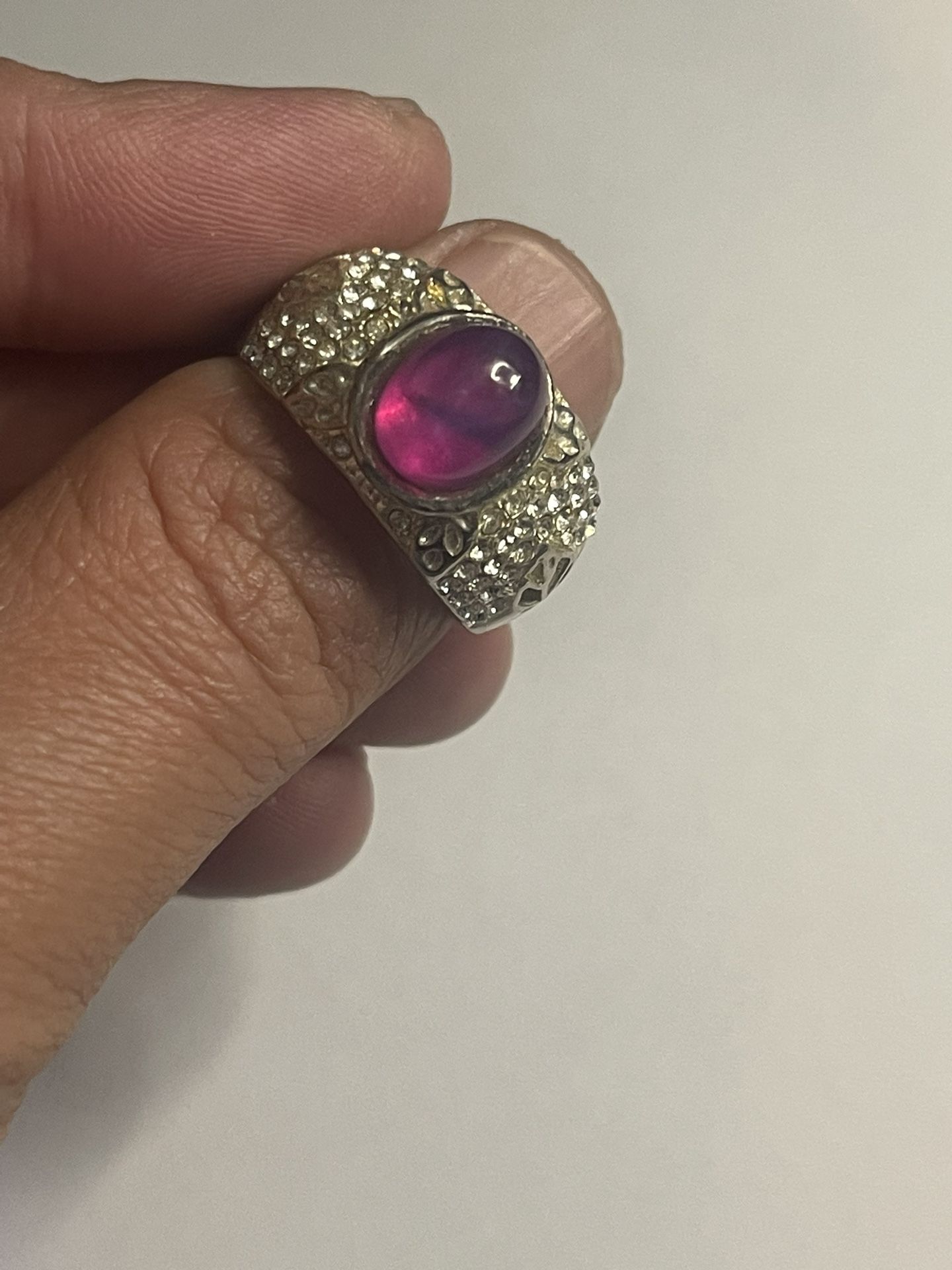 Vintage Star Ruby Silver Ring