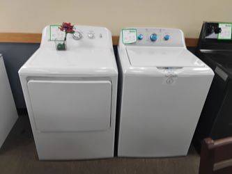 White Top-Load Washer and Dryer Set