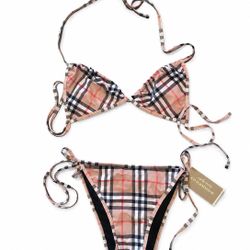 Burberry Check Triangle Beige Summer Bikini