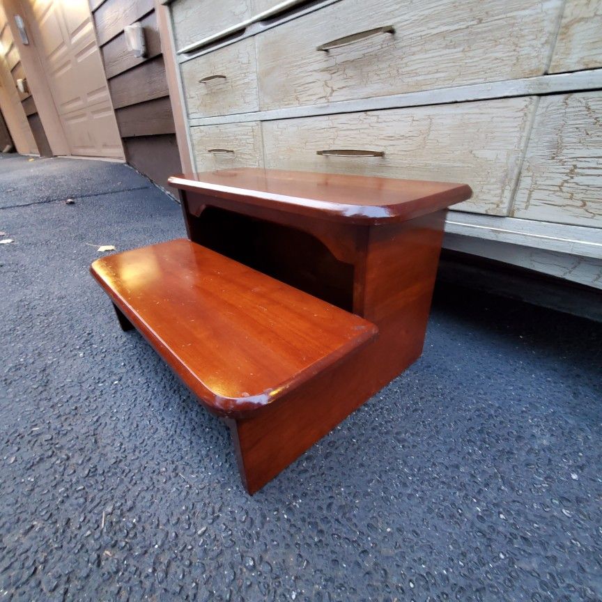 Mid Century Modern Vintage Solid Wood Bed Steps/ Kichen Staps Only $50