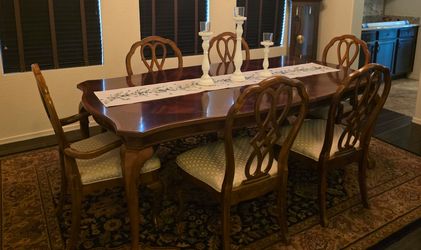 Solid wood table with 6 chairs