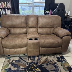 Brown Reclining Couch  