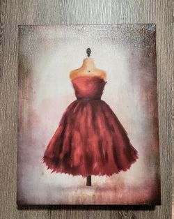 Red Dress Form Canvas Wall Art, 11 X 14 X 1.5