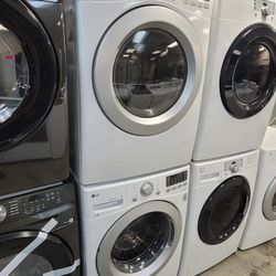 LG Front Loading Washer And Stackable Gas Dryer Set 