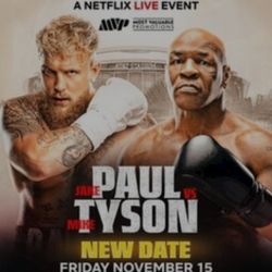 2 TiCKETS MIKE TYSON JAKE PAUL Fighters Entrance FLOOR TICKETS FN17  11/15