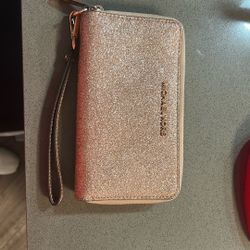 Michael Kors Sparkly Rose Gold Wristlet