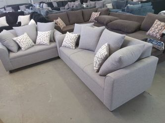 Light Gray Sofa & Loveseat 