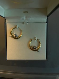 14kt Dolphin Small Hoop Earrings