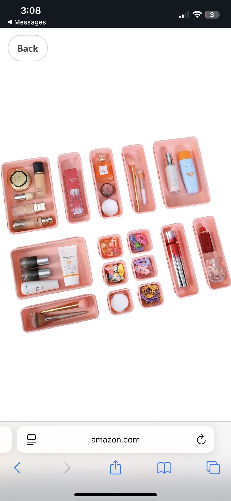 15 PCS Interlocking Desk Drawer Organizer Separator for Office,Bathroom,Kitchen,Makeup（Pink） Amazon's Choice 
