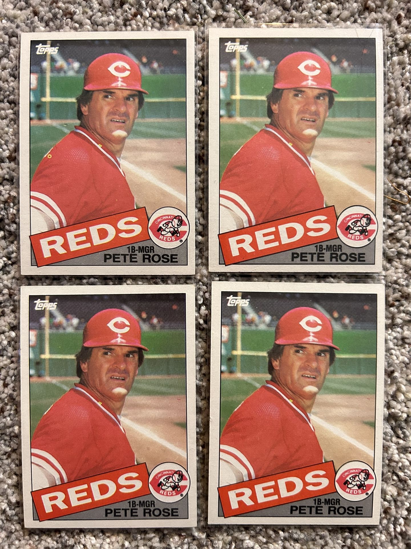 Pete Rose - 42 Baseball Cards (1978 To 1989)