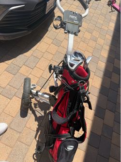 Kids golf clubs with bag and push cart