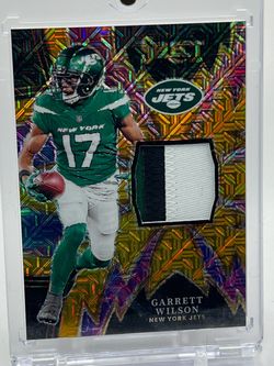 2023 Panini Select Sparks Garrett Wilson Jets Gold Prizm Patch #SP-GWI /10