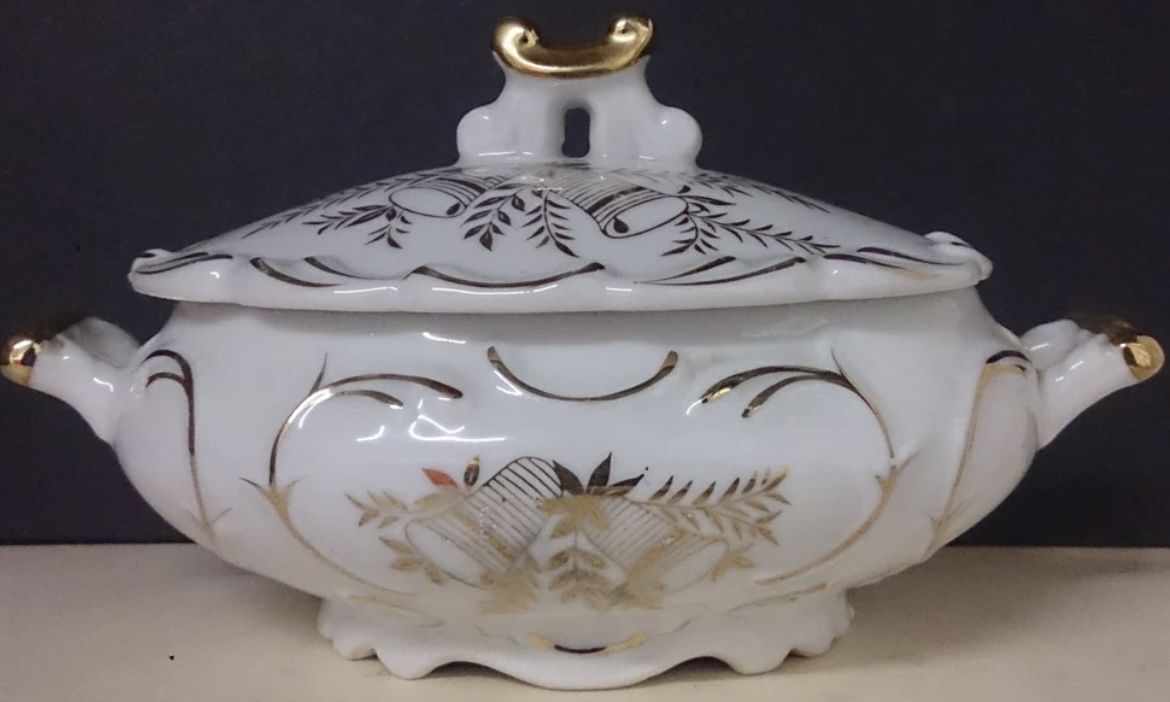 Vintage Norcrest Fine China 50TH GOLDEN Wedding Anniversary B-163 Covered Dish