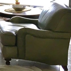 Green Leather Arm Chair 