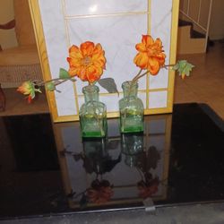 Orange Color  Flowers Home Decor In Vase