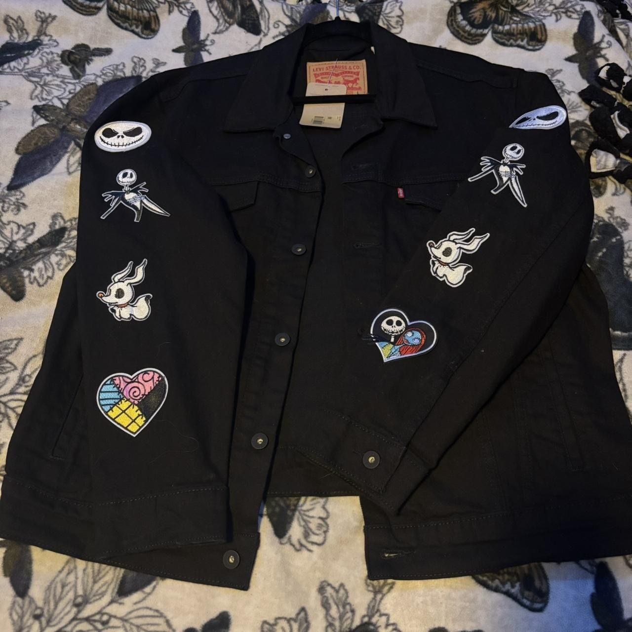 Levi’s Custom Black Nightmare Before Christmas Jean Jacket Denim Outerwear