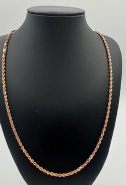 14k Rose Gold Brand New Solid 22” & 3mm Chain/Pendant