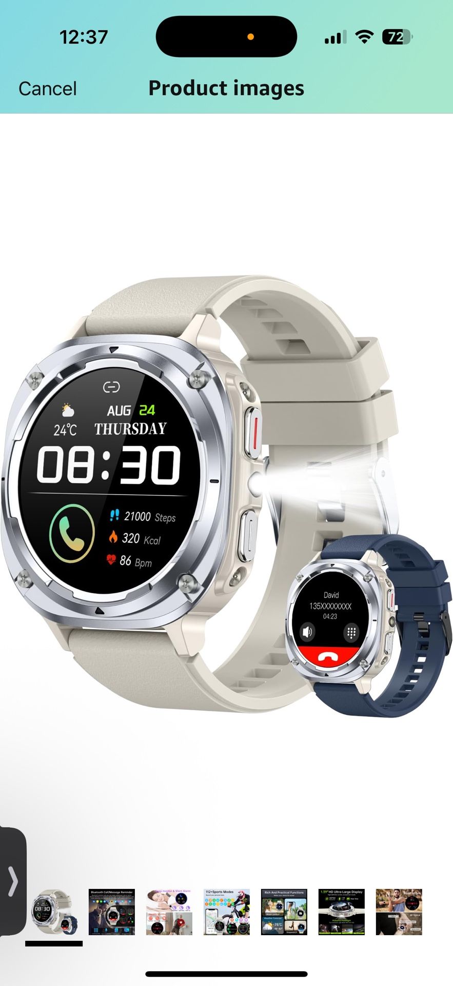 Smart Watch for Men Fitness Tracker: Bluetooth Make Answer Call Digital Mens Watches Waterproof Running Smartwatch for Android Phones iPhone Samsung C
