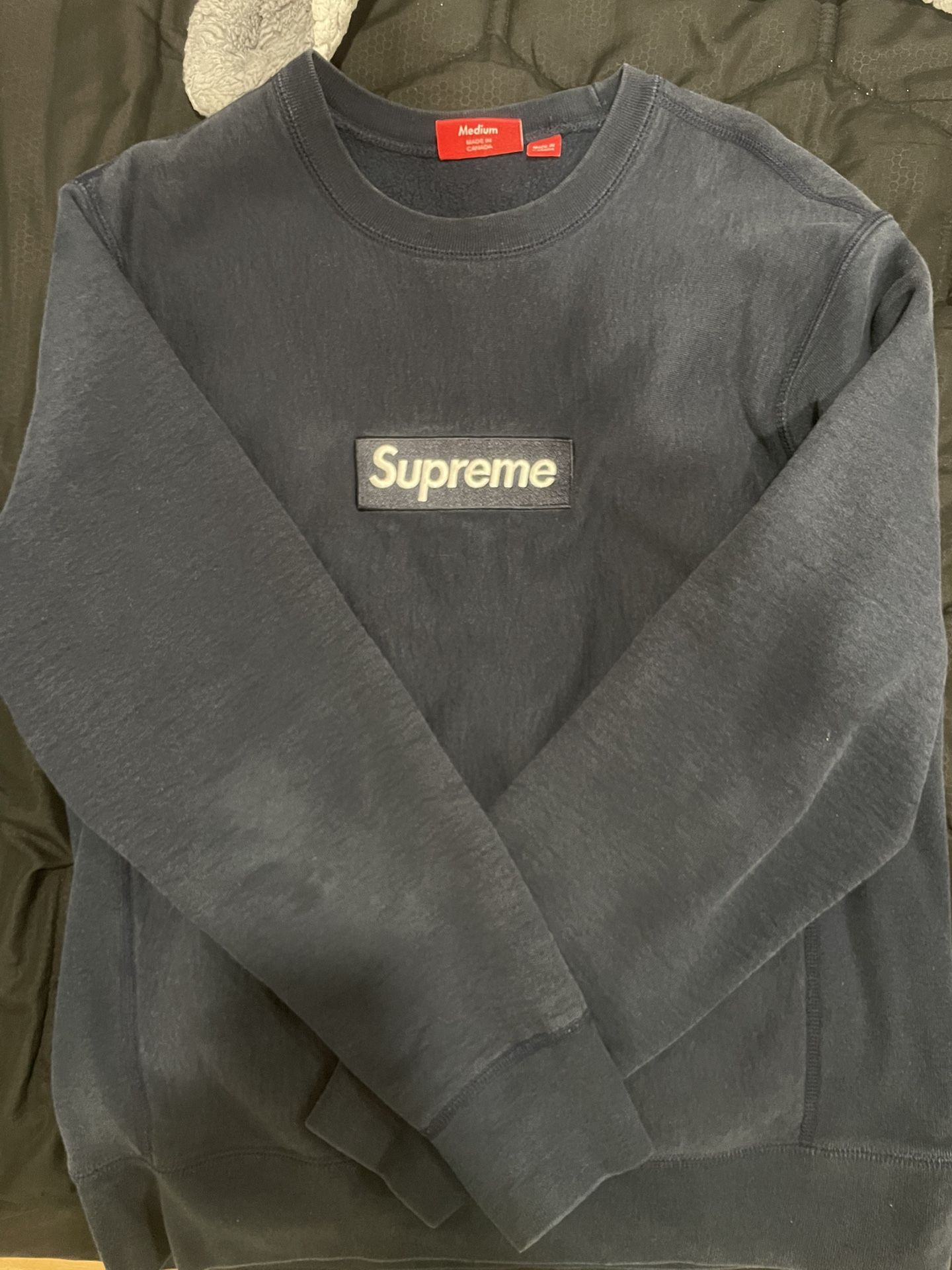 Supreme Box logo Crewneck (FW18) Navy