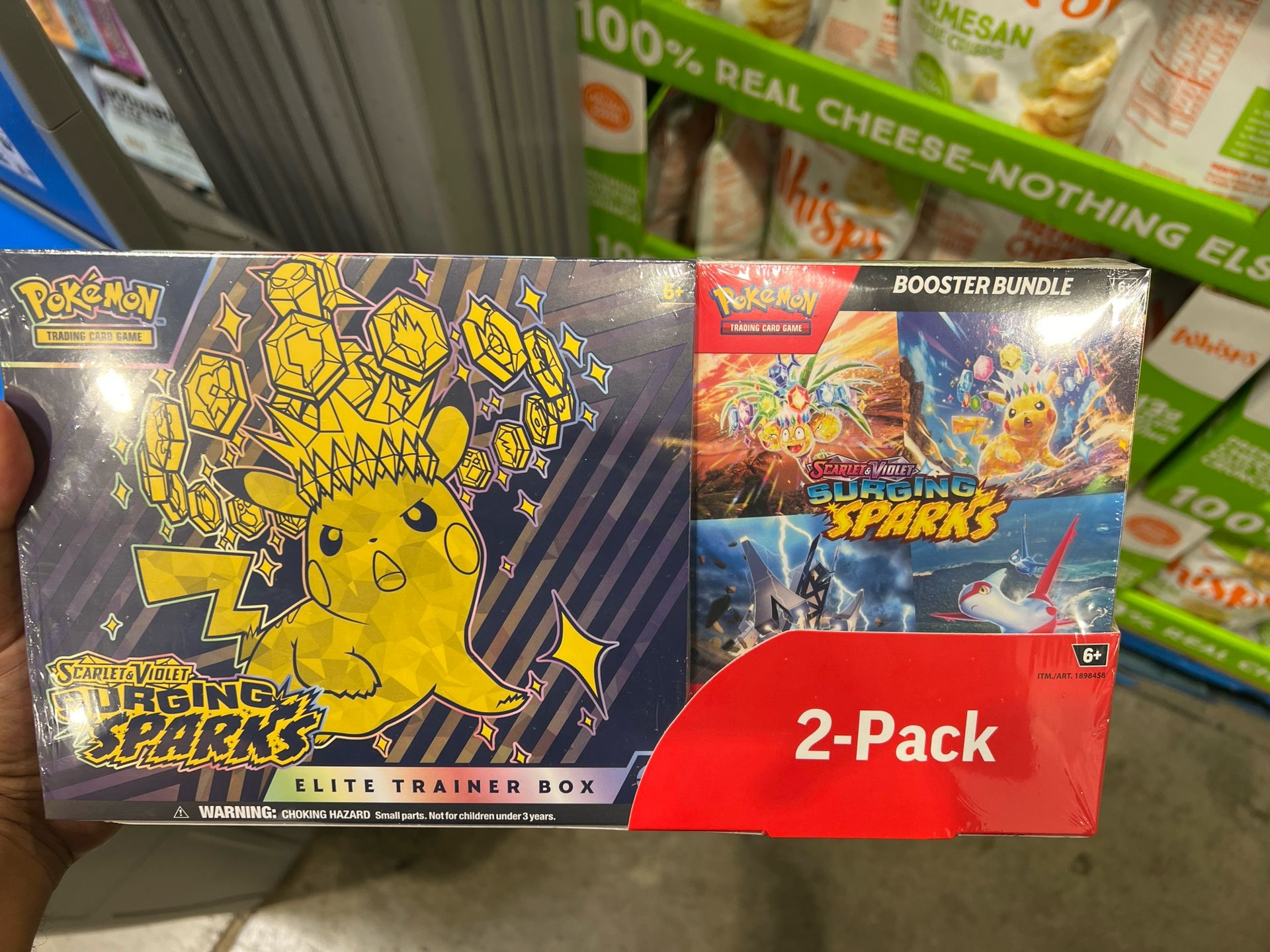 Pokemon Surging Sparks ETB + Booster Bundle Costco 2 pack Sealed Pokemon Surging Sparks ETB + Booster Bundle Costco 2 pack Sealed