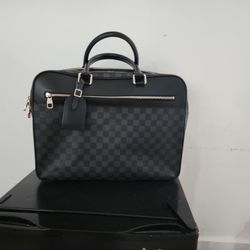 Authentic Louis Vuitton Damier Graphite Overnight Weekender Travel Duffle Messenger Briefcase Tote Bag