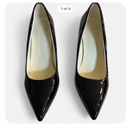 Black patent leather pointed toe pumps #heels #formalwear made by Nanbei•zuo women shoe size 38 in us 7.5