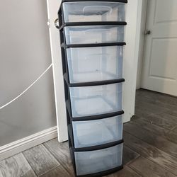Clear/black 6-Drawer Storage Unit - $35 OBO