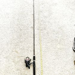 Like New 7ft Rhino Medium, Heavy Action, Fishing Rod & Shakespeare (Alpha) spinner fishing reel combo
