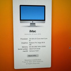iMac i9 27” 2019 1TB 64gb ram