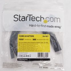 StarTech 6.6ft. 4K HDMI to Mini DisplayPort Adapter Cable HD2MDPMM2M