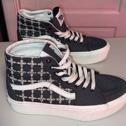 NEW Unisex VANS Sk8-Hi Tapered Stackform Shoes Sz W10 Denim Mix Black Platform