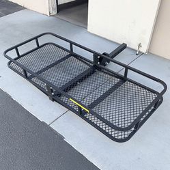 (New in box) $125 Folding Cargo Rack Carrier 60x25 Inches Fold Up Basket 2” Hitch Receiver, 500lbs Max 