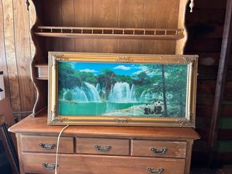 Vintage Moving Waterfall Motion Lamp Picture with Sound - WORKS!